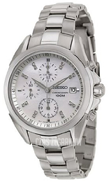 Seiko Chronograph Biały/Stal Ø38 mm SNDY31P1