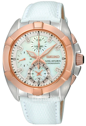 Seiko Biały/Skóra Ø36 mm SNDY66