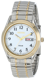 Seiko Dress Biały/Stal w odcieniu złota Ø37 mm SNE062