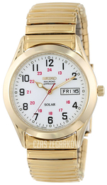 Seiko Dress Biały/Stal w odcieniu złota Ø37 mm SNE064