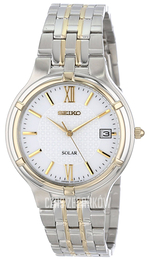Seiko Dress Biały/Stal w odcieniu złota Ø37 mm SNE066