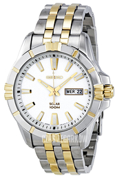 Seiko Dress Biały/Stal w odcieniu złota Ø40 mm SNE162