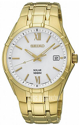 Seiko Dress Biały/Stal w odcieniu złota Ø40 mm SNE218