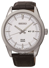 Seiko Solar Biały/Skóra Ø44 mm SNE359P2