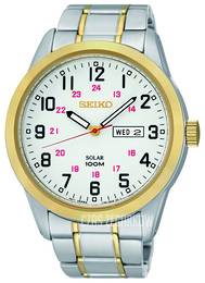 Seiko Biały/Stal w odcieniu złota Ø43 mm SNE370