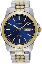 Seiko Solar Niebieski/Stal w odcieniu złota Ø38 mm SNE502P1
