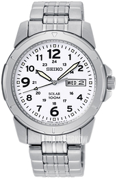 Seiko Solar Biały/Stal Ø39 mm SNE503P1