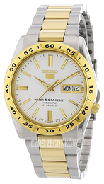 Seiko Biały/Stal w odcieniu złota Ø37 mm SNKE04K1