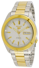 Seiko 5 Biały/Stal w odcieniu złota Ø40 mm SNKM70