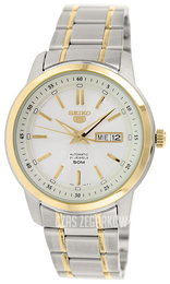Seiko 5 Srebrny/Stal w odcieniu złota Ø44 mm SNKM92K