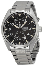 Seiko Chronograph Czarny/Stal Ø42 mm SNN231