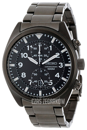 Seiko Chronograph Czarny/Stal Ø47 mm SNN233