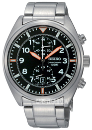Seiko Chronograph Czarny/Stal Ø43 mm SNN235