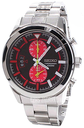 Seiko Chronograph Czarny/Stal Ø45 mm SNN287P1