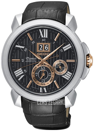 Seiko Premier Czarny/Skóra Ø42.9 mm SNP149P2