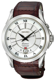 Seiko Premier Srebrny/Skóra Ø40 mm SNQ105