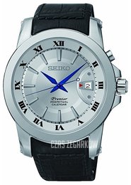 Seiko Premier Srebrny/Skóra Ø41 mm SNQ143P1