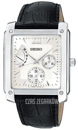 Seiko Srebrny/Skóra Ø37 mm SNT007