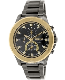 Seiko Chronograph Czarny/Stal Ø44 mm SPC098