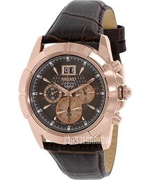 Seiko Chronograph Czarny/Skóra Ø46 mm SPC114