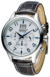 Seiko Chronograph Srebrny/Skóra Ø42 mm SPC155P1