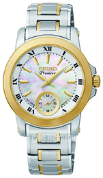 Seiko Premier Biały/Stal w odcieniu złota Ø34 mm SRKZ66