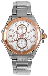 Seiko Chronograph Biały/Stal Ø42 mm SRL034P1