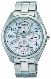 Seiko Chronograph Biały/Stal Ø35 mm SRL051P1