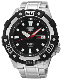 Seiko 5 Czarny/Stal Ø45 mm SRP471