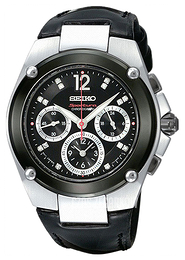 Seiko Czarny/Skóra Ø40 mm SRW899