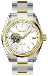 Seiko Dress Biały/Stal w odcieniu złota Ø42 mm SSA258J1