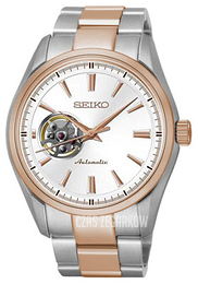 Seiko Dress Biały/Stal w kolorze różowego złota Ø42 mm SSA260J1