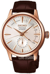 Seiko Presage Srebrny/Skóra Ø40.5 mm SSA346J1