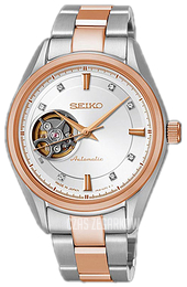 Seiko Dress Ladies Biały/Stal w kolorze różowego złota Ø36 mm SSA866J1