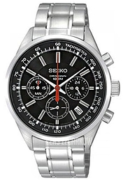 Seiko Chronograph Czarny/Stal Ø40 mm SSB037