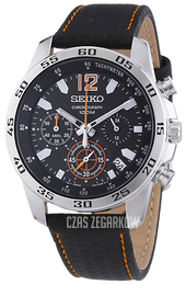 Seiko Chronograph Czarny/Skóra Ø41 mm SSB135