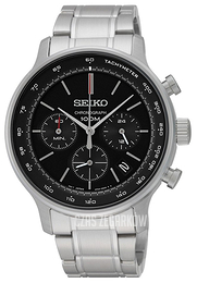 Seiko Chronograph Czarny/Stal Ø41 mm SSB165P1
