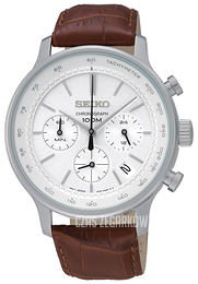 Seiko Chronograph Srebrny/Skóra Ø41 mm SSB169P1