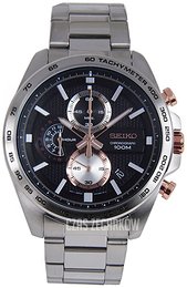 Seiko Chronograph Czarny/Stal Ø44 mm SSB281P1