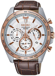 Seiko Biały/Skóra Ø44 mm SSB306P1