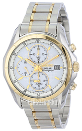 Seiko Chronograph Biały/Stal w odcieniu złota Ø39 mm SSC002