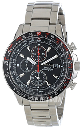Seiko Chronograph Czarny/Stal Ø42 mm SSC007