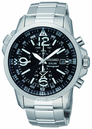 Seiko Chronograph Czarny/Stal Ø42 mm SSC075