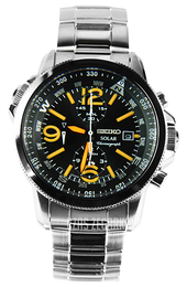 Seiko Chronograph Czarny/Stal Ø42 mm SSC077