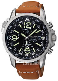 Seiko Czarny/Skóra Ø42 mm SSC081P1