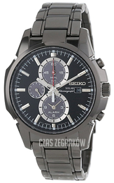 Seiko Chronograph Czarny/Stal Ø42 mm SSC095