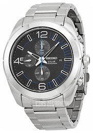 Seiko Chronograph Czarny/Stal Ø46 mm SSC214