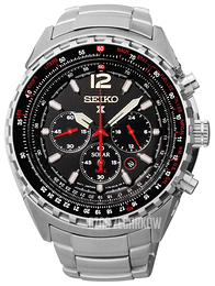 Seiko Chronograph Czarny/Stal Ø48 mm SSC261