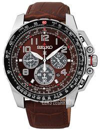 Seiko Chronograph Brązowy/Skóra Ø44 mm SSC279