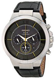 Seiko Chronograph Czarny/Skóra Ø45 mm SSC285